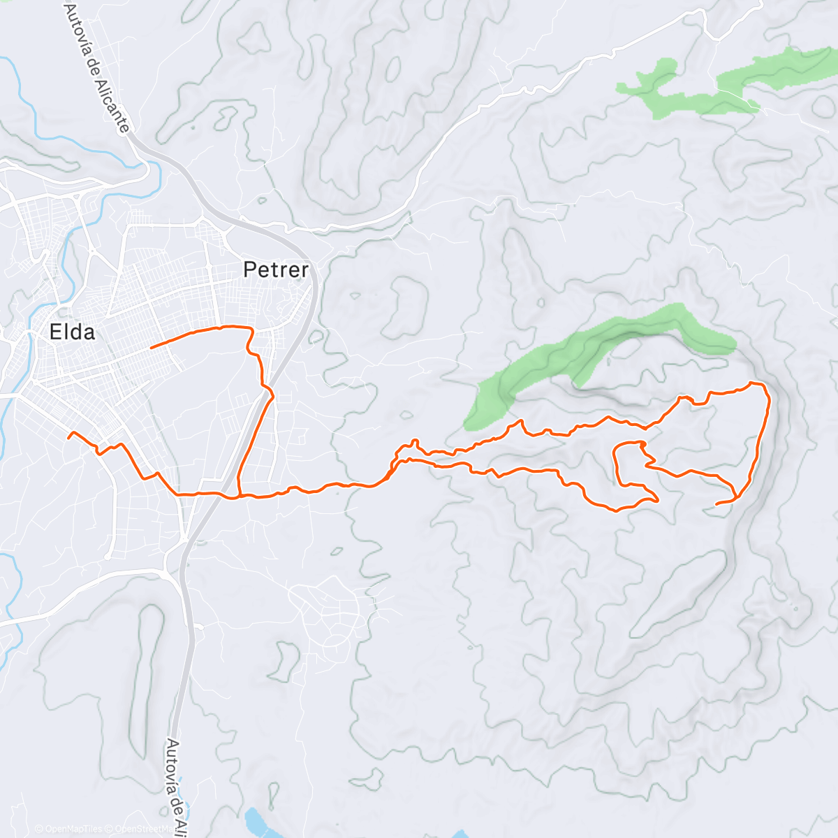 Map of the activity, Ruta matutina