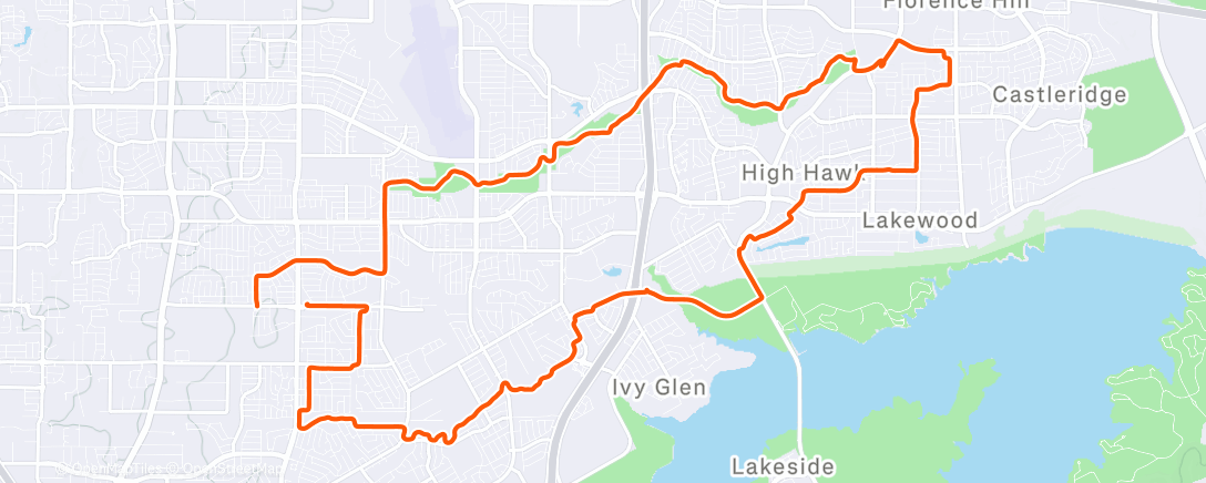 Map of the activity, Afternoon Ride