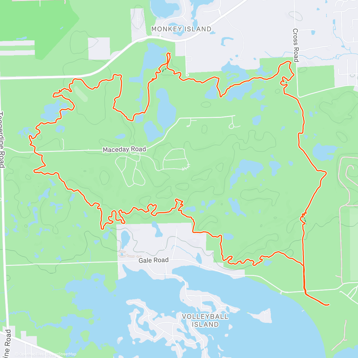 Map of the activity, Ice storm aftermath with Alex@pontiac lake